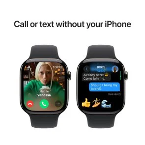 Фото: Смарт годинник Apple Watch Series 10 GPS Cellular - 42mm Slate Titanium Case with Black Sport Band - S/M (MWXG3) № 4 | KTC