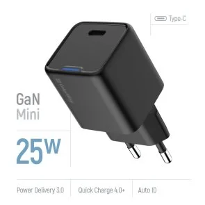 Фото: Зарядний пристрій ColorWay GaN Mini 25W Black (CW-CHS052PD-BK) № 8 | KTC