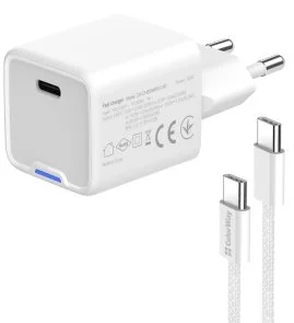 Фото: Зарядний пристрій ColorWay GaN Mini PD 30W White with Type-C / Type-C (CW-CHS054PDC-WT) № 3 | KTC