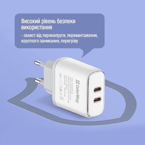 Зарядний пристрій ColorWay CHS048PD 40W White (CW-CHS048PD-WT)
