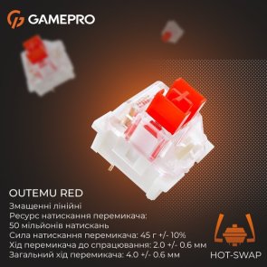 Клавіатура GamePro Genesis Warden MK160BL Outemu Red Switches White