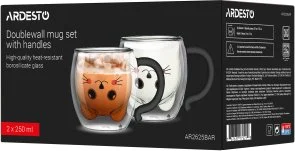 Фото: Набір чашок Ardesto Animals 250ml 2pcs Clear (AR2625BAR) № 5 | KTC