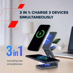 Бездротова зарядна станція Canyon OnCharge 309 3in1 15W Metal (CNS-WCS309M)