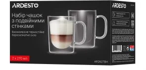 Фото: Набір чашок Ardesto 270ml 2pcs Clear (AR2627BH) № 4 | KTC