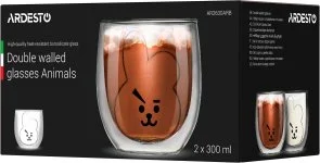 Фото: Набір чашок Ardesto Animals 300ml 2pcs Clear (AR2630ARB) № 2 | KTC