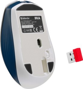 Миша Defender Dila MM-282 White/Blue (52282)