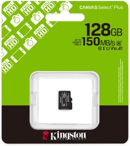 FLASH пам'ять Kingston Canvas Select Plus Gen3 UHS-I U1 V10 A1 Micro SDXC 128GB (SDCS3/128GBSP)
