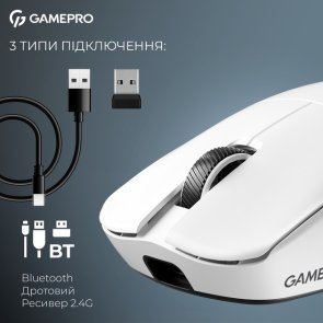 Миша GamePro Genesis Asgard Odin 8K WL/USB White (GM035W)
