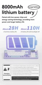 Фото: Клавіатура Ajazz AK980 Clear Sky Switch RGB WL/BT/USB Black (AK980-CS-BGY) № 5 | KTC