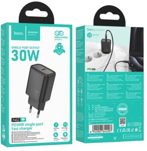 Зарядний пристрій Hoco N62 Gentle 30W Black (6942007644297)