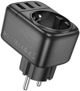 Мережевий фільтр BOROFONE BAC14 Wide USB Black (6941991118890)