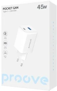 Фото: Зарядний пристрій Proove Pocket GaN 45W White (WCPG45110002) № 5 | KTC