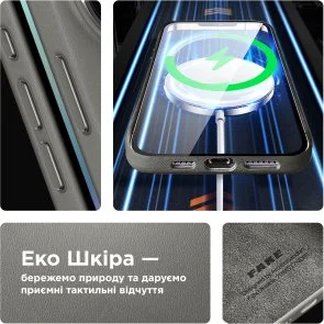 Фото: Чохол ArmorStandart for Apple iPhone 15 - FAKE Leather Case Grey (ARM76289) № 4 | KTC