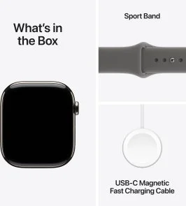 Фото: Смарт годинник Apple Watch 11 GPS LTE 46mm - Natural Titanium Case with Stone Grey Sport Band - S/M (MFCW4) № 8 | KTC