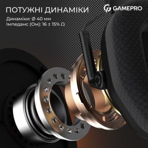 Гарнітура накладна GamePro Genesis Mercury, Black ( Gaming )
