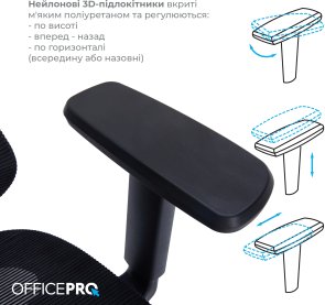 Крісло OfficePro Atlas OC630-B-B-B Black