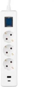 Фото: Мережевий фільтр 2E SP315M3USBWH 3/3m 2xUSB White (2E-SP315M3USBWH) № 4 | KTC