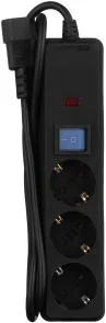 Фото: Мережевий фільтр 2E U03C14M1BK 3/1m Black (2E-U03C14M1BK) № 2 | KTC