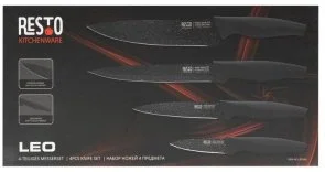 Фото: Набір ножів Resto LEO 4pcs Black (95504) № 3 | KTC