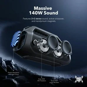 Фото: Портативна колонка Anker SoundCore Boom 2 Plus Black (A3134011) № 4 | KTC