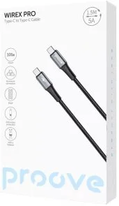 Фото: Кабель Proove WireX Pro 100W Type-C / Type-C 1.5m Black (CCWX11002201) № 2 | KTC