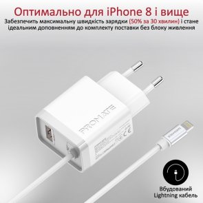 Зарядний пристрій Promate iCharge-PDQC3 White (icharge-pdqc3.white)