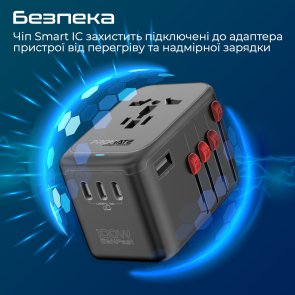 Зарядний пристрій Promate Tripmate-gan100 (tripmate-gan100)