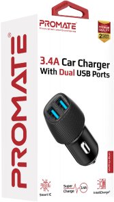 Автомобільний зарядний пристрій Promate Voltrip-duo Black (voltrip-duo.black)