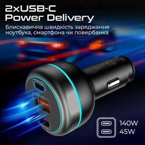  Автомобільний зарядний пристрій Promate PowerDrive-230 (6959144064772)