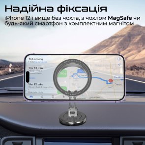 Кріплення для мобільного телефону Promate MagHoop-Lite Black (maghoop-lite.black)