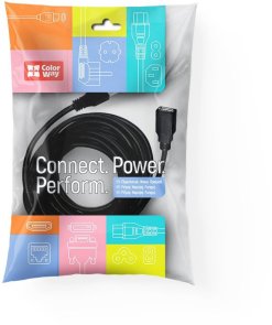 Кабель ColorWay AM / AF 1.8m Black (CW-CBUF076-BK)