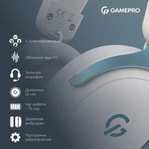 Фото: Гарнітура GamePro Asgard Freya Pro White/Blue (HSW201WB) № 15 | KTC