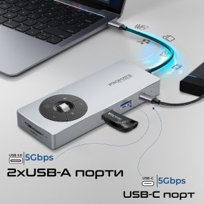 USB-хаб Promate ComandHub-Pro (6959144066622)