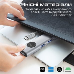 USB-хаб Promate ComandHub-Lite (6959144066615)