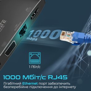 USB-хаб Promate Mediahub-c6 Black (6959144060774)