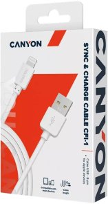 Кабель Canyon CFI-1 AM / Lightning 1m White (CNE-CFI1W)