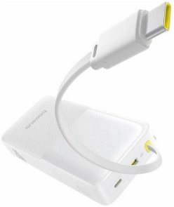 Батарея універсальна Baseus EnerFill FC51 Bipow2 Pro 20000mAh 22.5W PD/QC build-in cable White (E0027700)