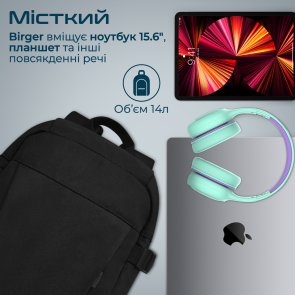 Рюкзак для ноутбука Promate Birger Black (6959144062242)