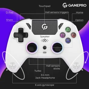 Фото: Геймпад GamePro GPS20W Wireless White № 14 | KTC