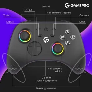 Фото: Геймпад GamePro GPX13BDOC Wireless Black № 14 | KTC