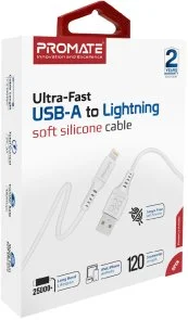 Фото: Кабель Promate PowerLink-Ai120 2.4A AM / Lightning 1.2m White (6959144059815) № 7 | KTC