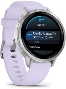 Смарт годинник Garmin Venu 4 - 41 mm Silver with Periwinkle Silicone Band (010-03013-01)
