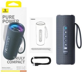 Колонка Baseus AeQur 30 Air gray Bluetooth 5.3 (15Вт) Black