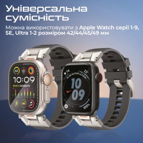 Ремінець силіконовий для смарт-годинника Promate silicaband-pro.black