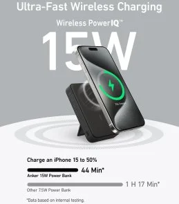 Фото: Батарея універсальна Anker MagGo 10000mAh 27W Qi2 15W Black (A1654G11) № 4 | KTC