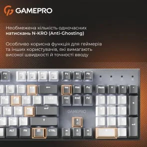 Фото: Клавіатура GamePro Genesis Metallic MK144G Red Switches USB Grey № 11 | KTC