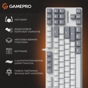 Клавіатура, GamePro Genesis Metallic MK110W Red Switches USB ( Gaming )