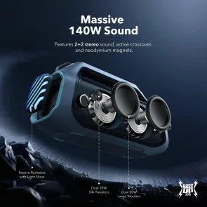 Фото: Портативна колонка Anker SoundCore Boom 2 Plus Blue (A3134031) № 4 | KTC