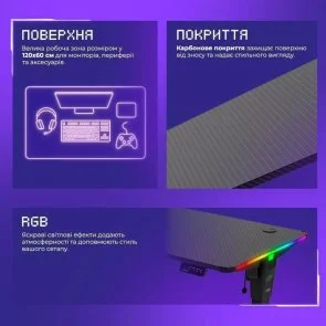 Фото: Стіл для геймерів Proove Gaming PVP Black (GTPV00120101) № 9 | KTC