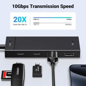 Фото: USB-хаб UGREEN 4in1 CM806 Black (35583) № 3 | KTC